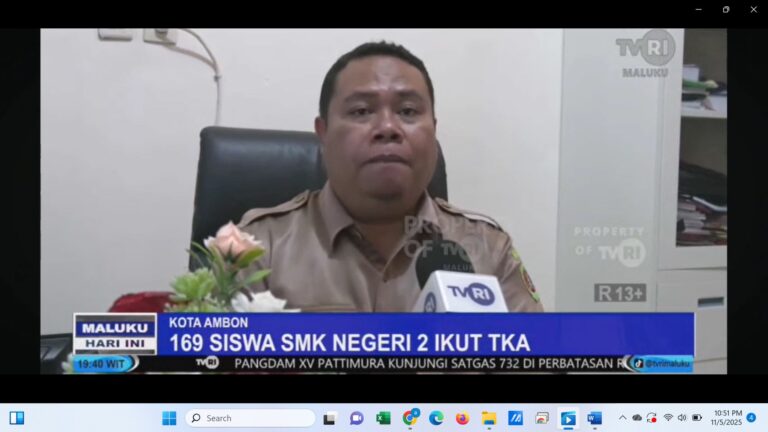 Pembukaan Tes Kemampuan Akademik (TKA) SMK Negeri 2 Ambon Tahun Pelajaran 2025/2026
